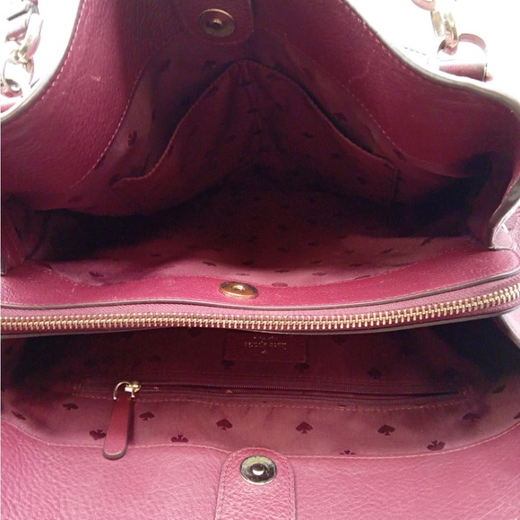 Kate Spade Leila Leather Triple Compartment Shoulder Bag in Cherrywood - Picture 3 of 5